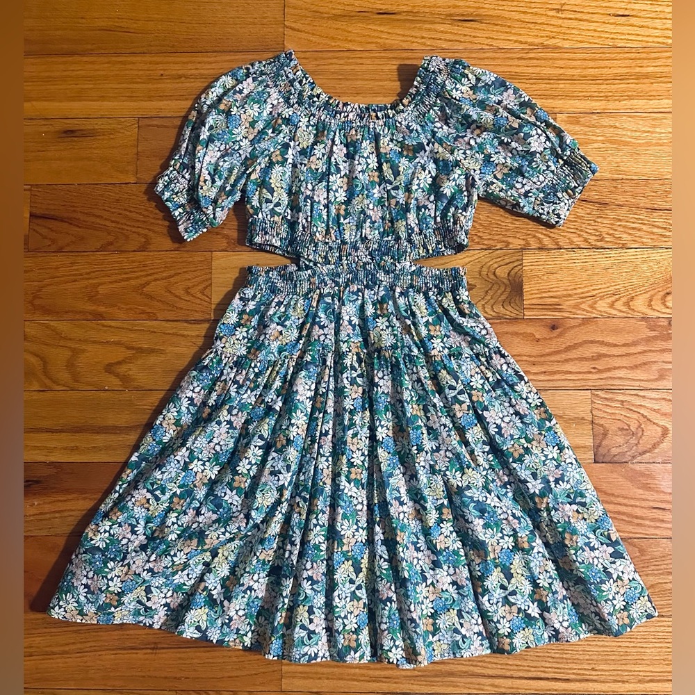 Zara girls floral cutout dress size 6Y NWT